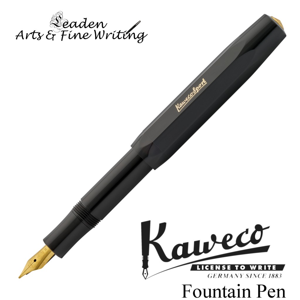 Leaden-AF Kaweco Classic Sport Black Fountain Pen In Extra Fine, Fine, Medium, Broad Or Extra Broad Made In Germany