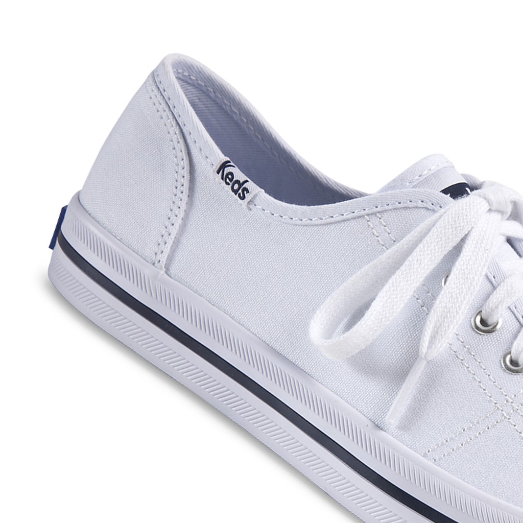 Keds Women's Kickstart Seasonal Solid Sneaker - Canvas Tennis Shoes With Gold Accents & Dream Foam Footbed