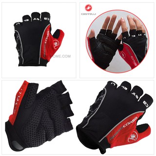 ถุงมือขี่จักรยาน Bicycle Gloves สีดำแดง