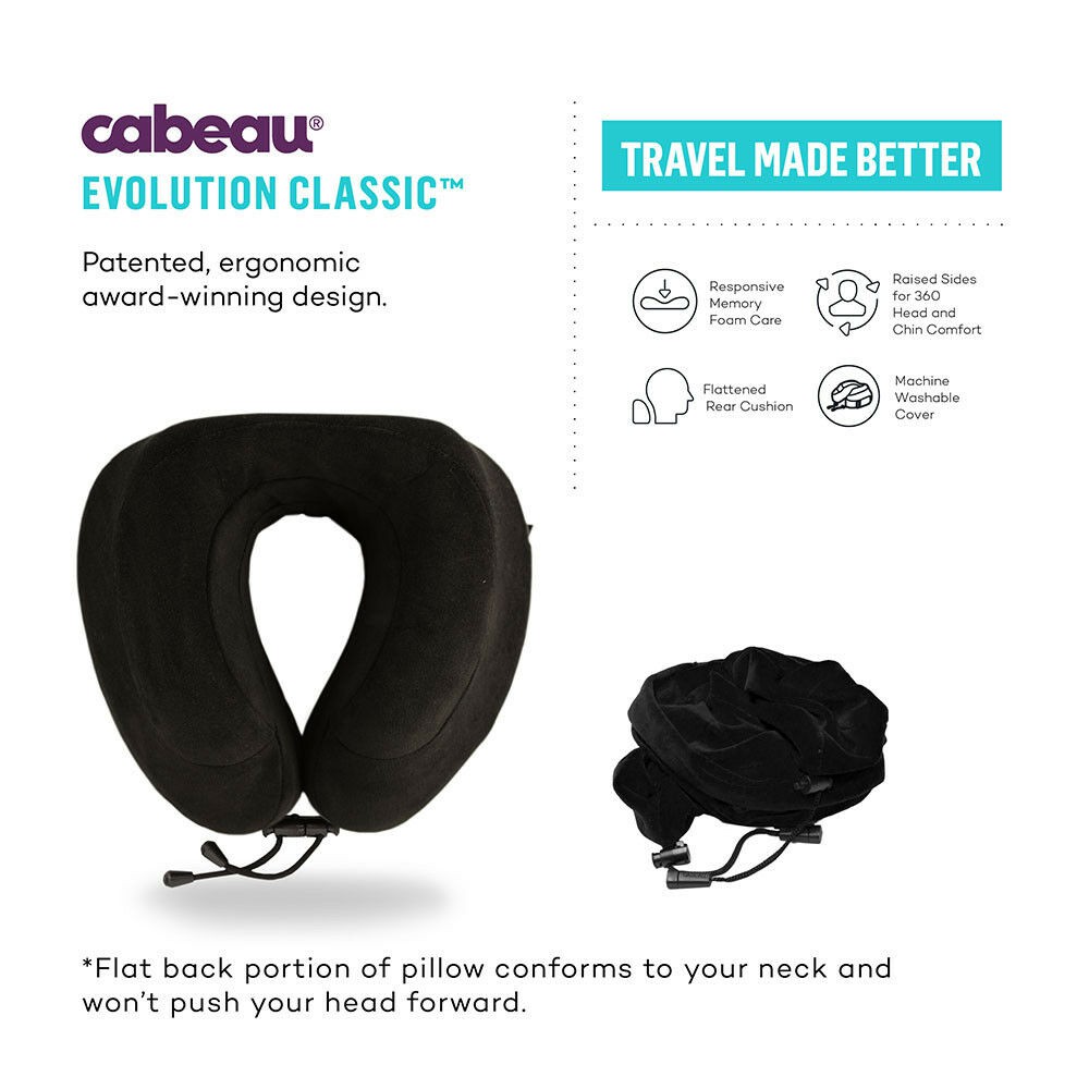 CABEAU Evolution Classic® Neck Pillow & Support หมอนรองคอเมมโมรี่โฟม 100% รุ่น Classic เรียบหรู ช่วยซับพอร์ต