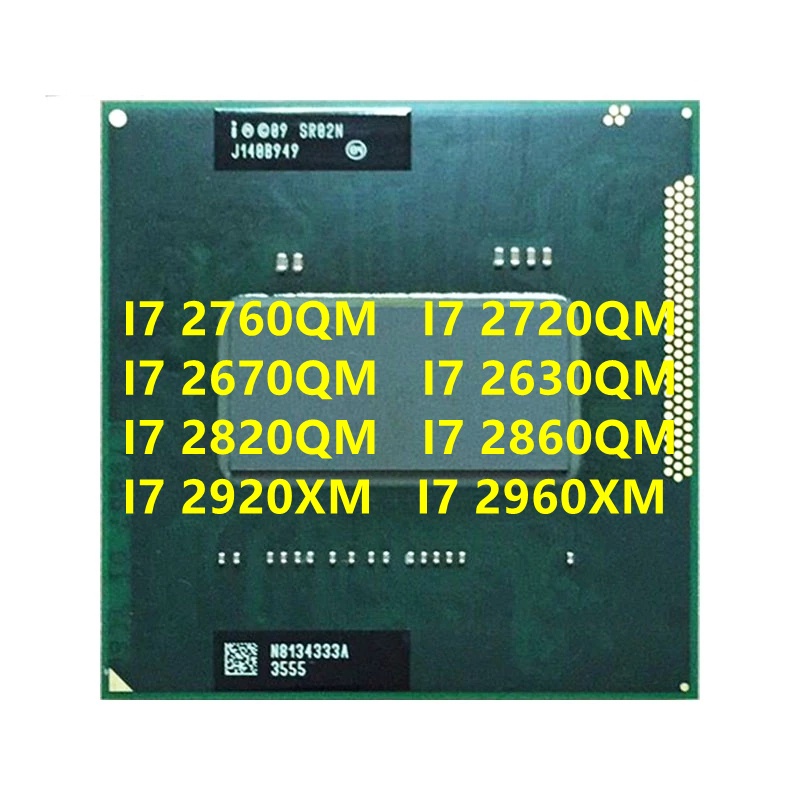 ซ็อกเก็ตโปรเซสเซอร์ CPU I7-2630QM I7-2760QM I7-2720QM I7-2670QM I7-2630QM I7-2820QM I7-2860QM I7-292