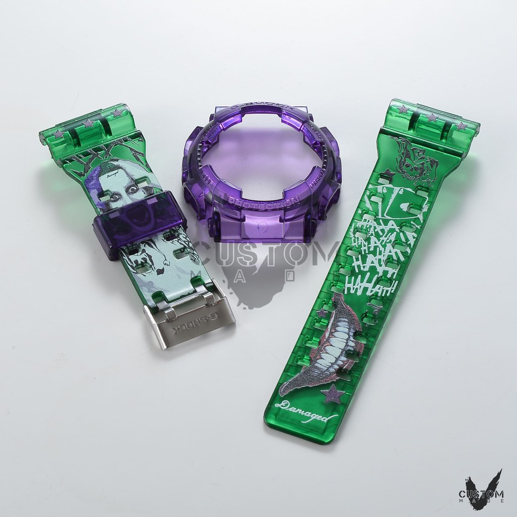 (Vcustom) GA / GD / GAX / GLX -100 ,110 , 120 CUSTOM PRINTING " JOKER " BAND AND BEZEL WATCH STRAPS