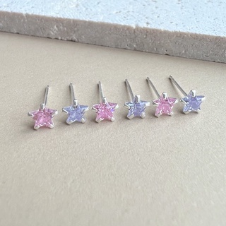 ต่างหูเงินแท้ 925 ต่างหูคนแพ้ง่ายใส่ได้💖💜 รูปดาว ขนาด 5 mm  รุ่น Stardust / Stardust stud 5mm (Silver 92.5%)✨nood.bkk