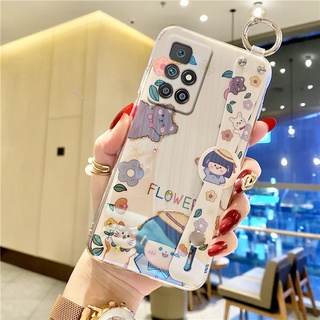 เคส Xiaomi Redmi 10 Note 10 10S Pro Note10 10Pro Note10S Note10Pro 5G 4G 9T Soft Phone Casing Glitter Rhinestone Cartoon Cute Bling Girlish Heart Back Cover with Wristband Bracket Case เคสโทรศัพท์ Redmi10