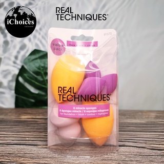 [Real Techniques] Miracle Complexion Sponges 6 Count #91570 เรียลเทคนิค ฟองน้ำแต่งหน้า สำหรับผลิตภัณฑ์แบบครีม