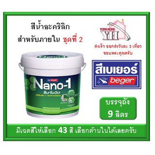 สีน้ำภายใน สีน้ำอะคลิลิค เบเยอร์ นาโนวัน Nano-1 สำหรับภายใน ขนาดบรรจุ ถัง 9 ลิตร เลือกสีด้านในได้เลยครับ (ชุดที่ 2)