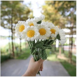 ดอกเดซี่ถักไหมพรม สวยๆ น่ารักๆ ไว้ประดับตกแต่งห้อง หรือมอบเป็นของขวัญสุดพิเศษ