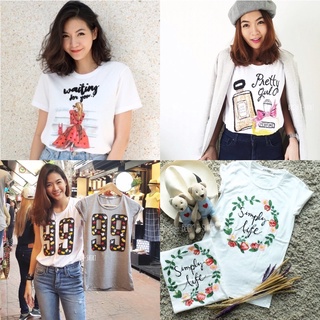 Begin T-Shirt เสื้อยืดงานปักมือ Begin T-Shirt เสื้อยืดงานปักมือ ลาย Flower Perfume