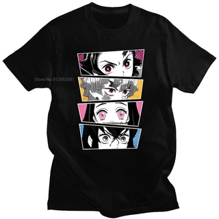 เสื้อยืด พิมพ์ลายอนิเมะ Demon Slayer Kimetsu No Yaiba แฟชั่นฤดูร้อน สไตล์สตรีท