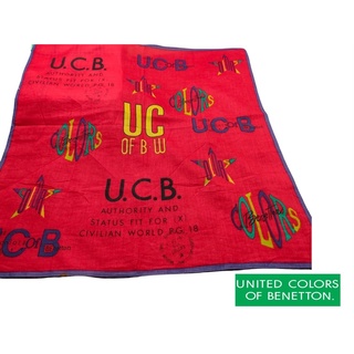 ผ้าเช็ดหน้าUCBแท้ 10.5นิ้ว มือสอง สภาพใหม่ (แบรนด์ United Color Bentention)