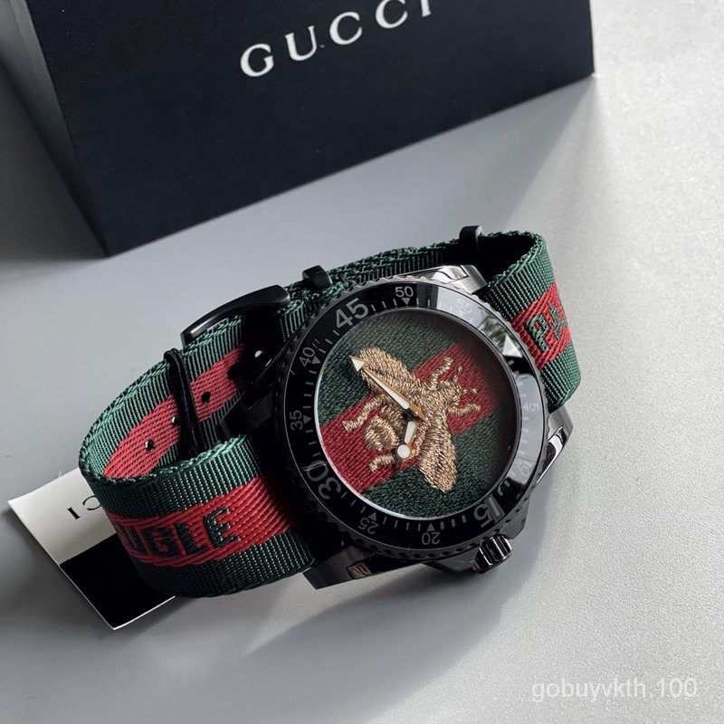 ผ่อน0%~แท้100% นาฬิกาข้อมือ Gucci nylon ผึ้ง   GUCCI Dive