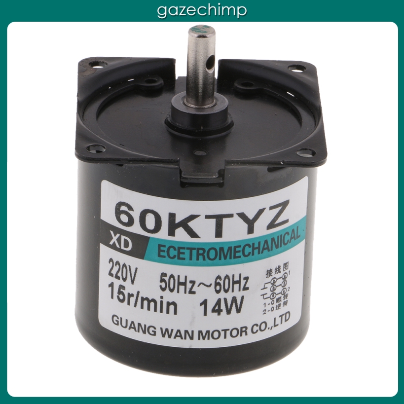 มอเตอร์เกียร์ซิงโครนัส 60KTYZ 220V 15r/min เส้นผ่าศูนย์กลางเพลา 7 มม.