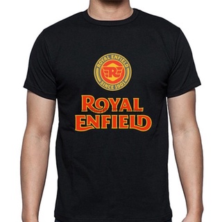 ผ้าฝ้ายแท้เสื้อยืด พิมพ์ลายโลโก้ Royal Enfield อเนกประสงค์ สีดํา สําหรับผู้ชาย 2022S-4XL