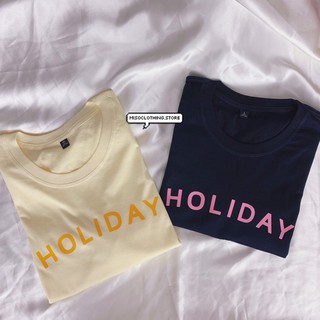 "HOLIDAY" เสื้อยืดสกรีน สวมใส่สบาย