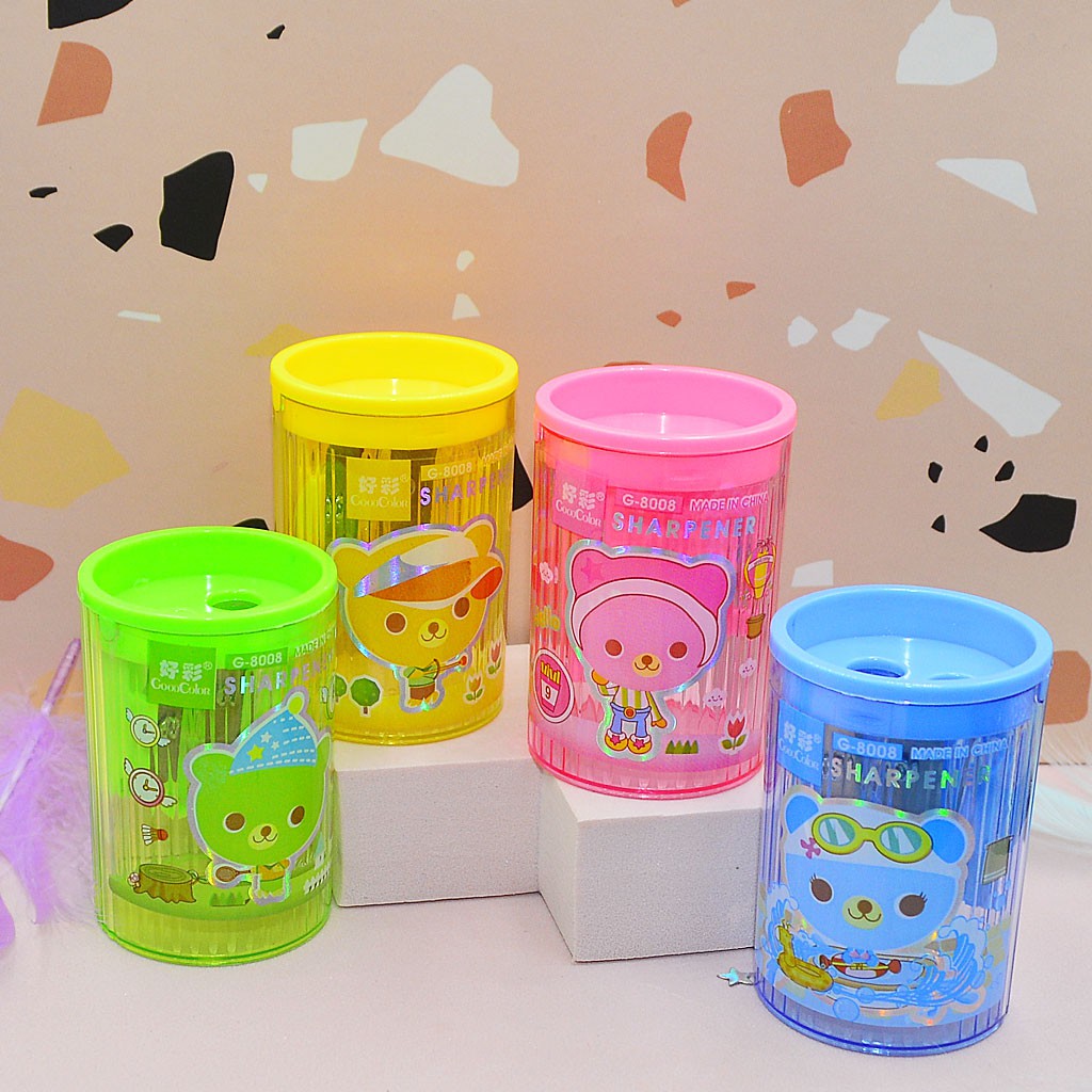 กบเหลาดินสอ 2 รู เหลาดินสอได้ 2 ขนาด 4 สี (8008 G) เลือกสีได้ พร้อมส่ง กบเหลา