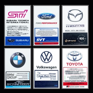 สติกเกอร์โลโก้ไฟฟ้าสถิตย์ สําหรับติดตกแต่งกระจกรถยนต์ Volkswagen Toyota Ford Mazda Bmw Subaru STI