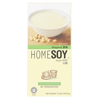 ✨นาทีทอง✨ โฮมซอย ออริจินัล น้ำนมถั่วเหลือง 1 ลิตร Homesoy Original Soya Milk 1L