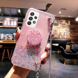 เคสโทรศัพท์ ซัมซุง Samsung A52S A51 A71 5G เคสพร้อมที่วางโทรศัพท์ การออกแบบเลื่อมดาวแวววาว สายสะพายหลัง เคส ซัมซุง Samsung A52S Cvoer Case