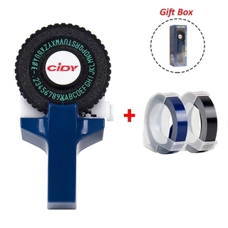 เครื่องทําฉลาก ลายนูน หลากสี พร้อมเทป 2 ชิ้น (9 มม. x 3 ม.Trs) เครื่องเขียนแบบแมนนวล หรือเติมลายนูน 3D 9 มม. 3 ชิ้น