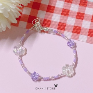 กำไลลูกปัดดอกไม้ | Chanis Store พร้อมโซ่ปรับระดับ