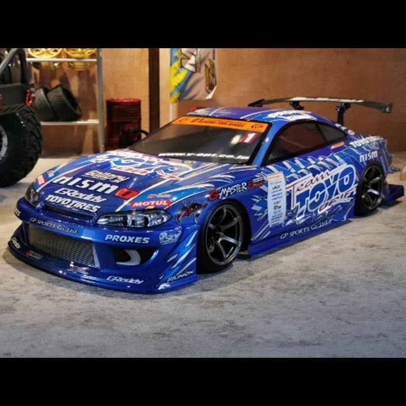 1/10 RC PC สําเร็จรูปรถเปลือก Nissan S15 TY15 GP Toyo Drift รถเปลือกแสงถ้วยด้านหลัง Wing yokomo mst 
