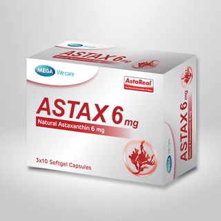 Mega We Care Astax 6 mg. 30 capsules แอสแทกซ์ 6 มก. 30 แคปซูล [1กล่อง]