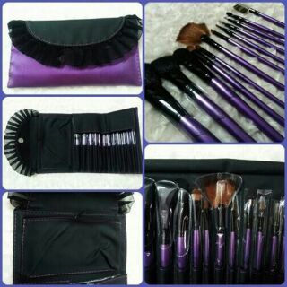 ชุดแปรงกระเป๋าใหญ่ Ashely 12 ชิ้น สีม่วง 