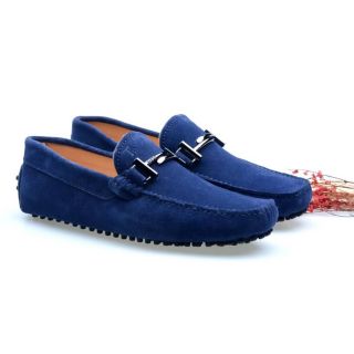 รองเท้า Tod men loafer หนังแท้ หนังกลับ สีน้ำเงินและสีดำ