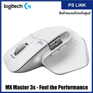 Logitech MX Master 3S Wireless Mouse - เมาส์ไร้สาย ใช้ได้บนกระจก เสียงคลิกเงียบ Bluetooth USB (Pale Gray) (910-006562)