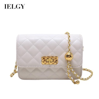 IELGY womens korean style square rhombus lock messenger bag