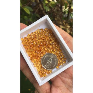 ซิทริน ( Natural Citrine ) ขนาด 4x3 mm. #วัดไซส์เท่ากันทุกเม็ด ไฟดี สีสวย #ดิบจากธรรมชาติ ( 1 ชุด มี 10 กะรัตค่ะ )