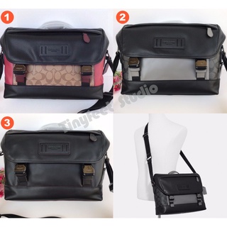 Coach F79904 79903 F79902 Ranger Messenger ใน Colorblock ลายเซ็นผ้าใบผู้ชายกระเป๋าสะพายข้าง Crossbody