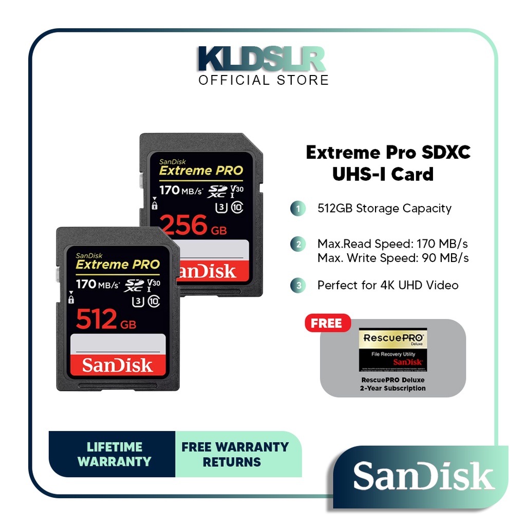 การ์ดหน่วยความจํา SanDisk Extreme PRO 128GB 200Mb/s UHS-I SDXC (SDSDXXY-128G-GN4IN)