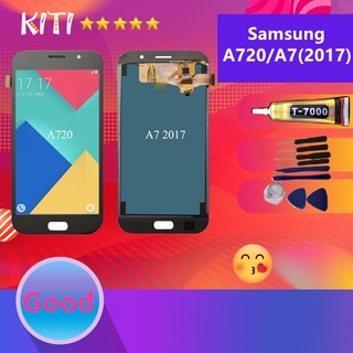 Samsung หน้าจอ LCD อะไหล่มือถือ จอชุดพร้อมทัชสกรีน รุ่น for Samsung A720 A7(2017）(งานAAAปรับแสงได้)