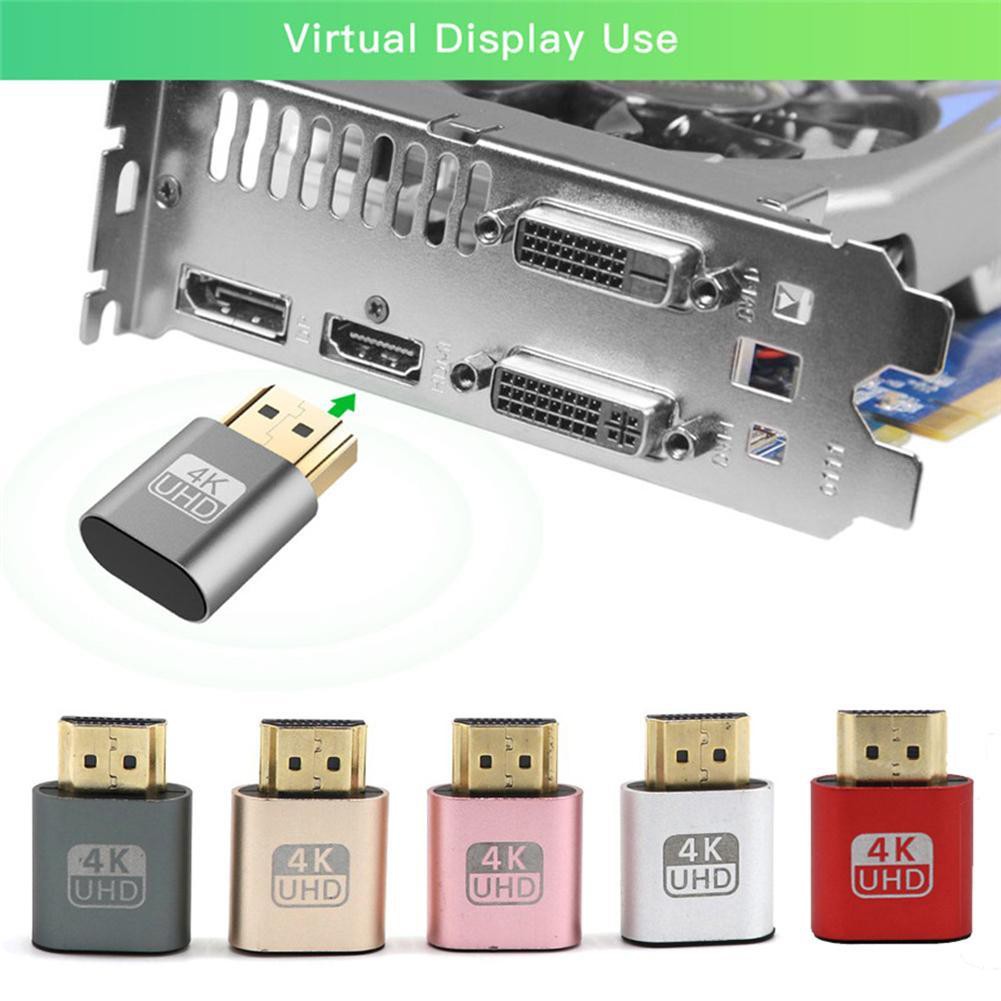 Vga Virtual Display Adapter HDMI Dummy Emulator HDMI-ใช้งานร่วมกับ Virtual Display 4k DDC แก้ไข Dummy Plug แก้ไขจอแสดงผลจําลองอะแดปเตอร์รองรับ 1920x1080p สําหรับ Video