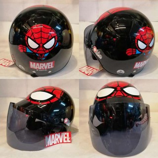 หมวกกันน็อคเด็กครึ่งใบ​ สไปร์เดอร์แมน​ สีดำ​ สำหรับเด็ก 2-8 ปี Spyderman black half helmet for children 2-8 yearold