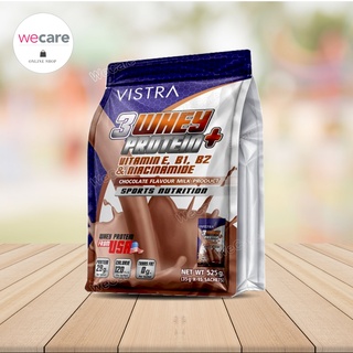 Vistra Whey Protein Plus Chocolate 525 g (15ซอง) วิสทร้า เวย์ โปรตีน พลัส ช็อคโกแลต