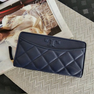 กระเป๋าสตางค์TORY BURCH Savannah wallet Quilted Zip Continental Long Wallet