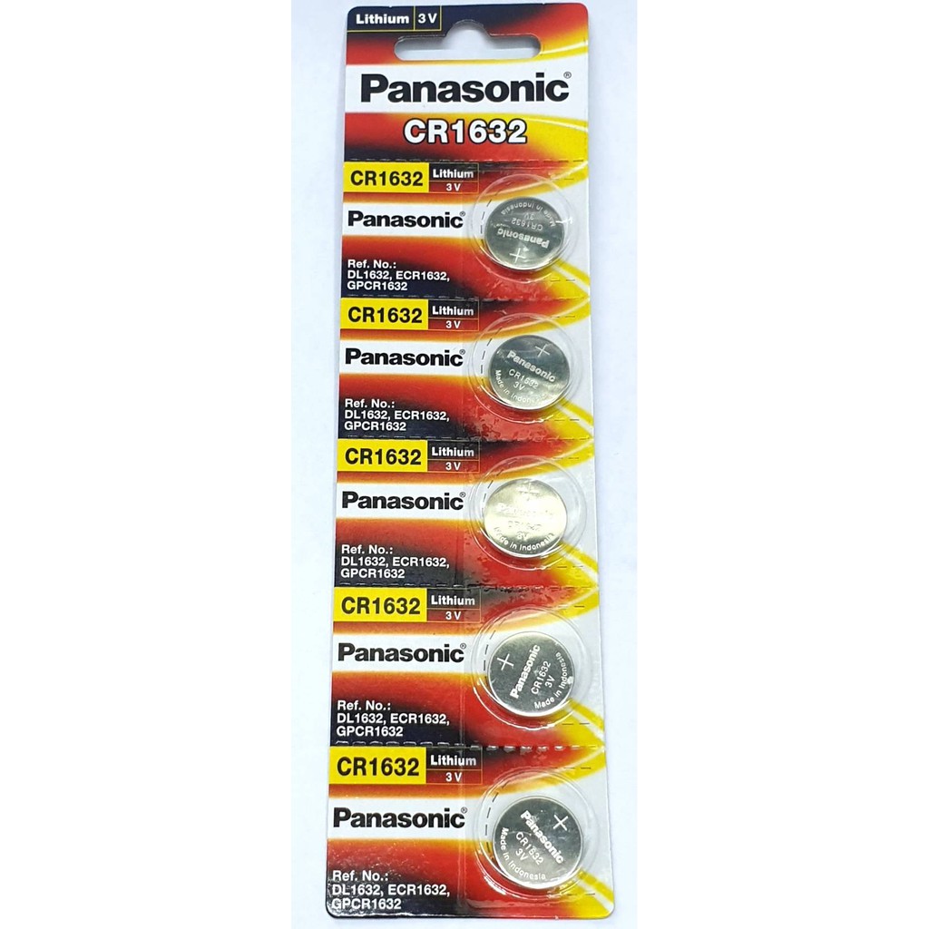 ถ่านกระดุม Panasonic CR1632 แพ็ค 5 ก้อน ของแท้ 100%