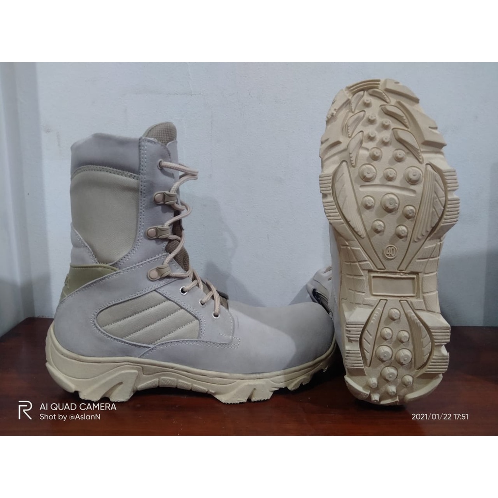 Delta TACTICAL HIGH Desert Shoes รองเท้าบูทหนังแท้ 8 นิ้ว SAFETY CREAM