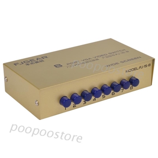 Poop 8 พอร์ต Vga สวิทช์วิดีโอ 1920x1440 250 Mhz 8 In 1 Out Selector สําหรับพีซี