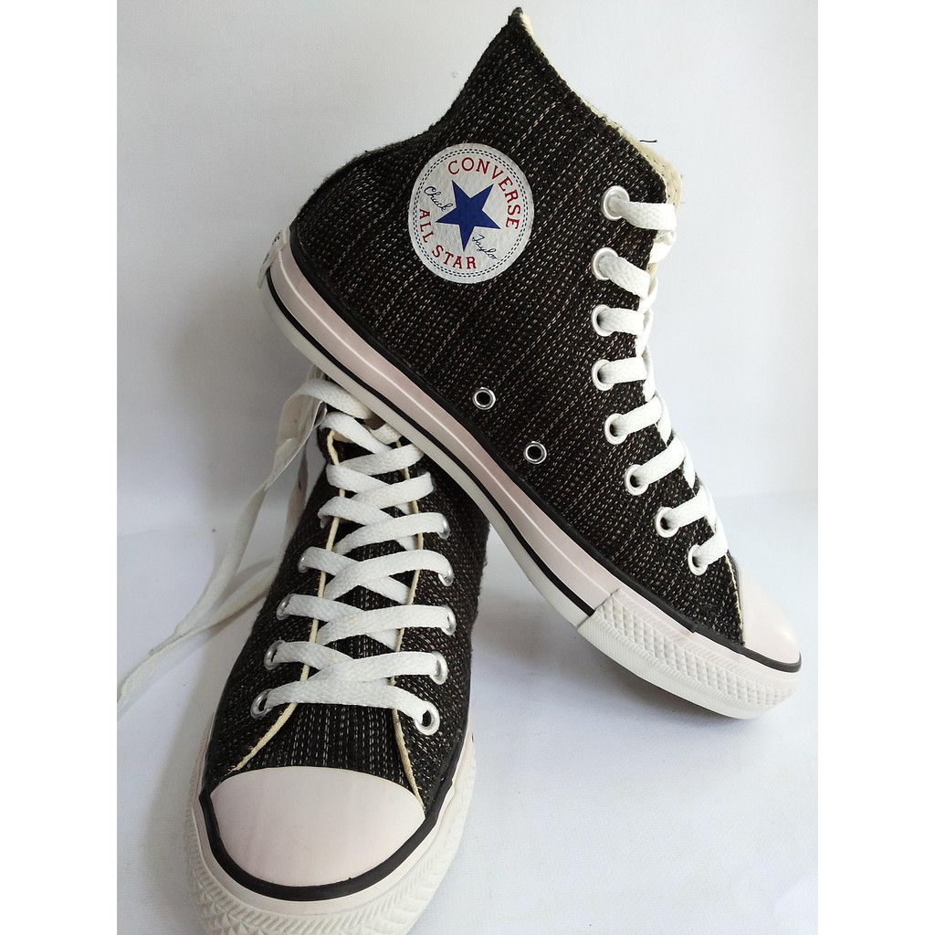 Converse แท้!! Thailand สีดำมีลาย Size7 ส่งฟรี Shopee Thailand