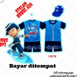 ชุดเสื้อเชิ้ต แขนสั้น สไตล์ Boboiboy สําหรับเด็กผู้ชาย