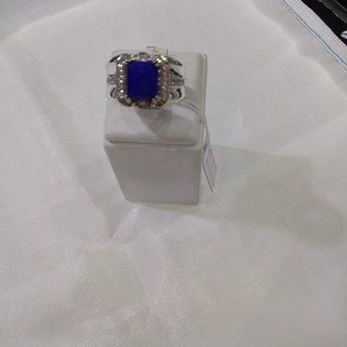 Mamjewelryhouse แหวนเงินแท้ประดับด้วยหิน Lapis สีฟ้า