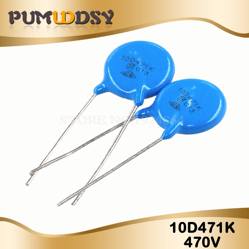10 ชิ้น varistor 10 d 471 k 470 v piezoresistor 10d 471 รองเท้าผ้าใบลําลอง