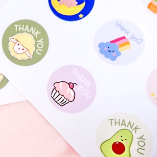 ❤️ [สินค้าพร้อมส่ง] สติ๊กเกอร์ขอบคุณ สติ๊กเกอร์แต้งกิ้ว STICKER Thank you. ขนาด A5 จำนวน 24 ดวง