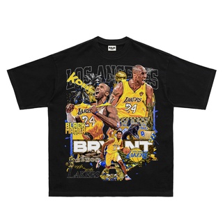 เสื้อยืดผ้าฝ้าย เสื้อยืดแขนสั้น ผ้าฝ้าย ทรงหลวม ลาย NBA Black Mamba Kobe Bryant สไตล์ฮิปฮอป S-4XL