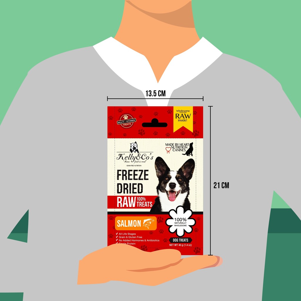 เคลลี่แอนด์โค ซิงเกิ้ลทรีทส์ ขนมฟรีซดราย แซลมอน 100% สำหรับสุนัข - รูปที่ 2