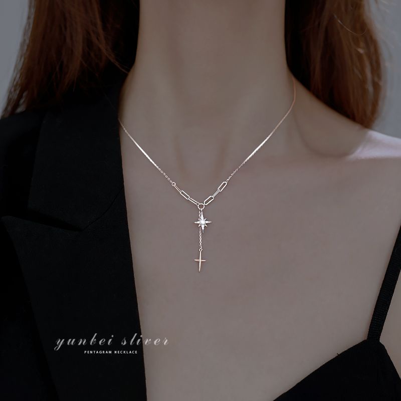 พร้อม​ส่ง​ สร้อยคอแฟชั่นผู้หญิง รูปดาว8แฉก