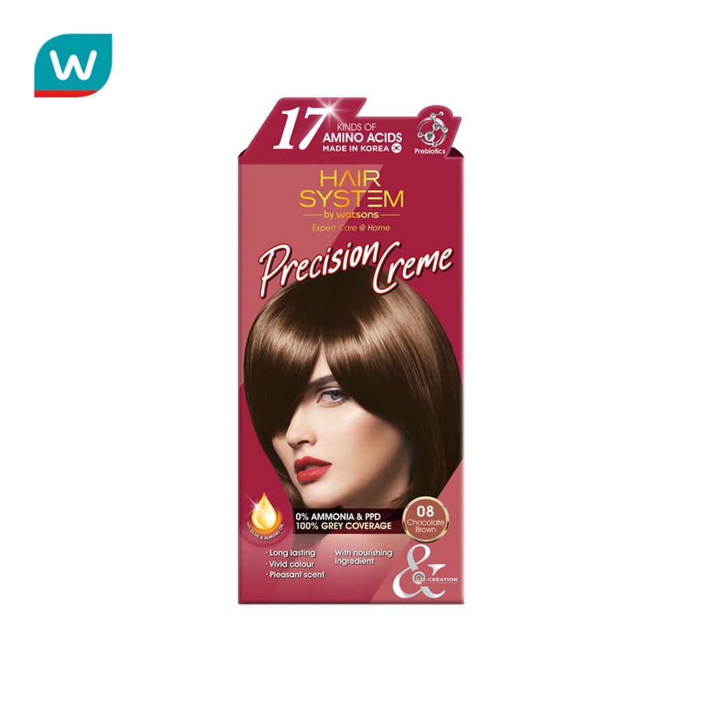 Hair System by Watsons แฮร์ ซิสเตม บาย วัตสัน พรีซิชั่น ครีม 08 ช็อกโกแลต บราวน์.